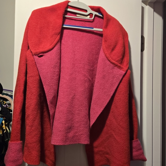Cozy Pink and Red Women's Sweater - Picture 1 of 6